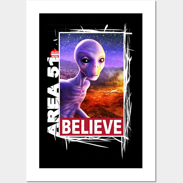 Area 51, I Believe! Alien Collection #007b Wall Art by jonathanptk